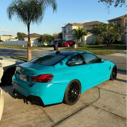 Gloss Miami Blue Car Vinyl Wrap Porsche PET review Miami 03