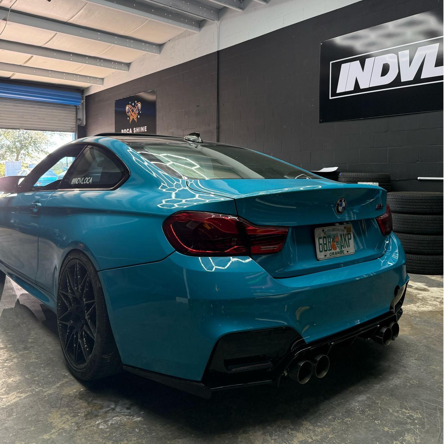 Gloss Miami Blue Car Vinyl Wrap Porsche PET review Miami 01