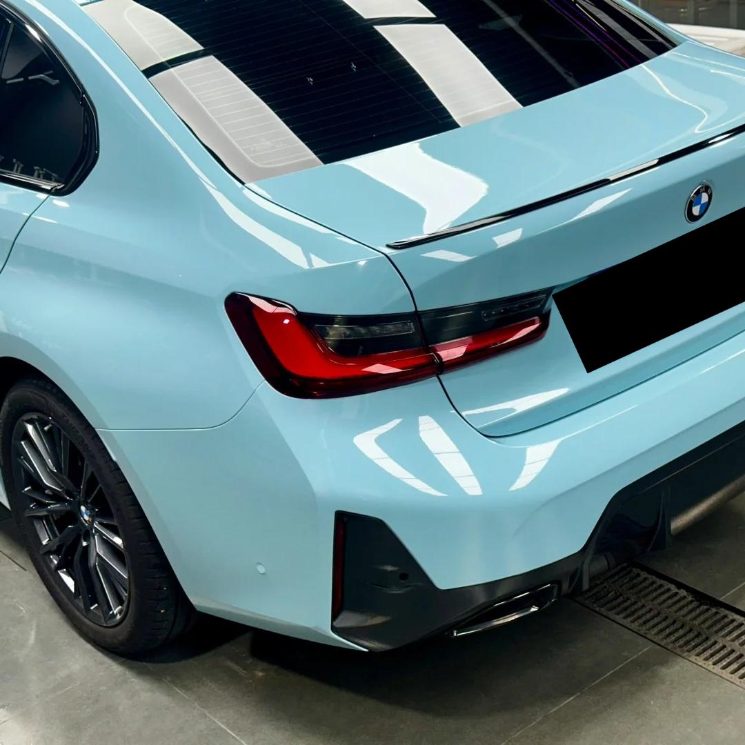 Gloss Meissen Blue Car Vinyl Wrap PET review Customer 01