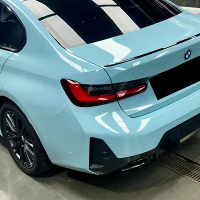 Gloss Meissen Blue Car Vinyl Wrap PET review Customer 02