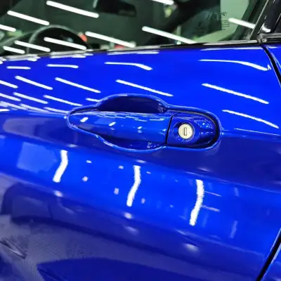 Gloss Metallic Ocean Deep Blue Car Vinyl Wrap PET review ncw 03