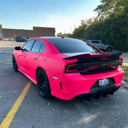 Ultimate Flat Fluorescent Pink Car Vinyl Wrap PET review 