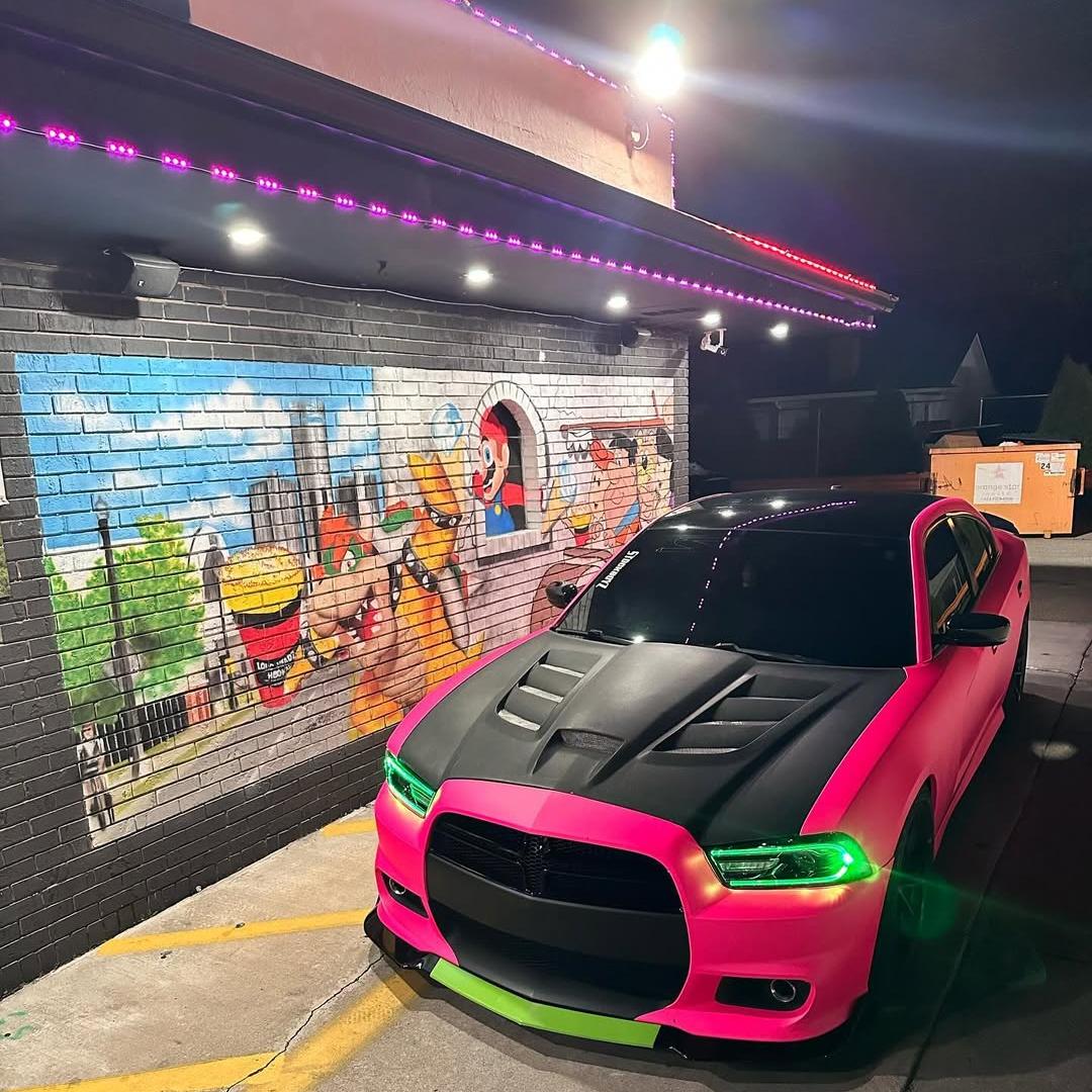 Ultimate Flat Fluorescent Pink Car Vinyl Wrap PET review srtmont 02