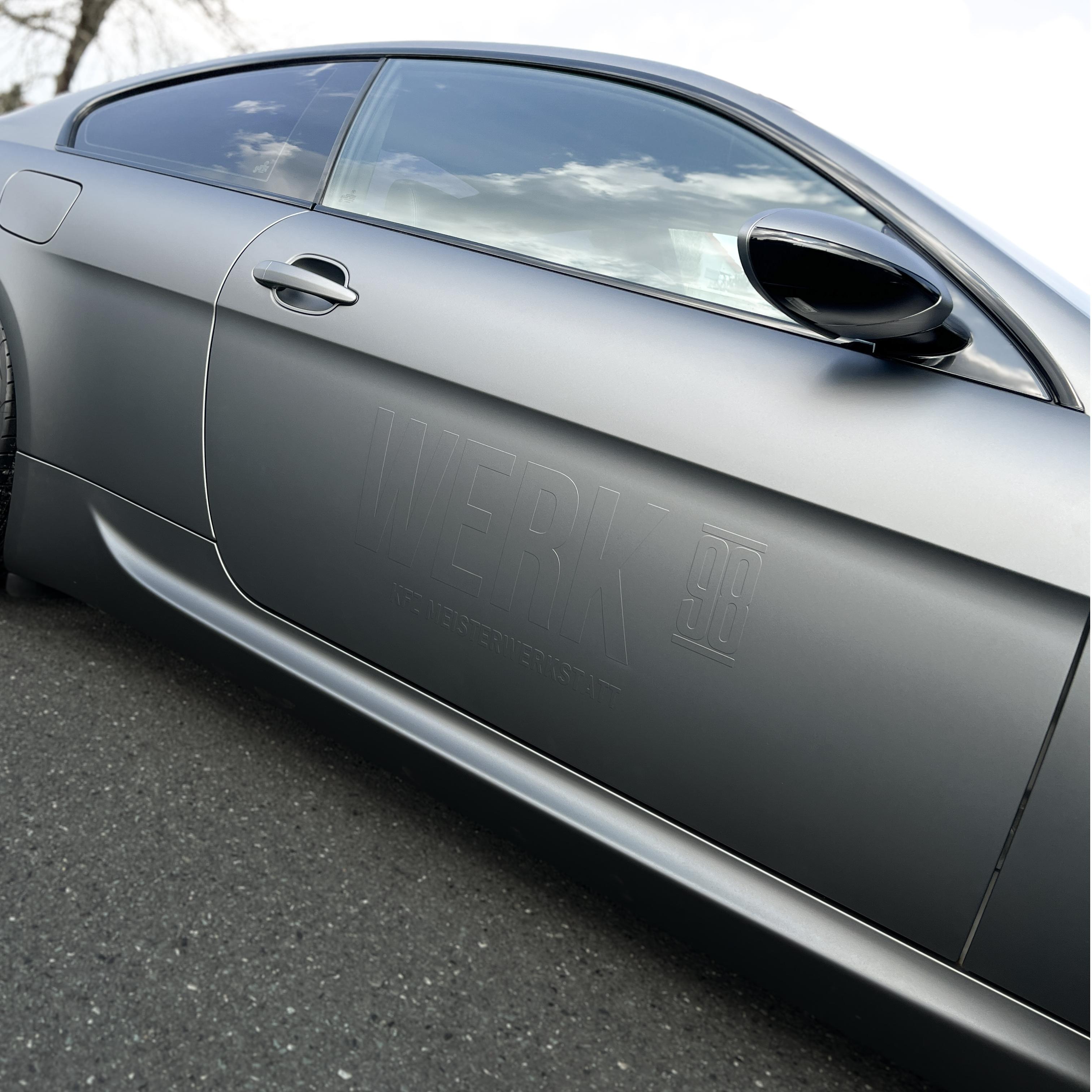 Matte Metallic Dark AMG Grey Car Vinyl Wrap PET review werk98.wraps 02