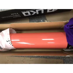 Gloss Coral Orange Car Vinyl Wrap PET review Coral Orange