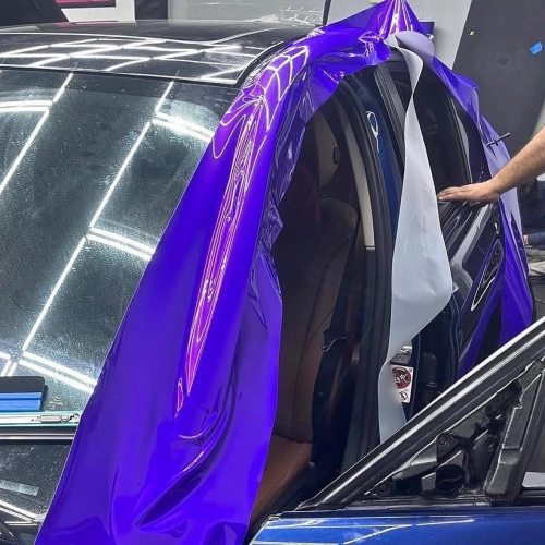 Glossy Metallic Royalty Purple Explosion Purple Vinyl Wrap PET reviewed by