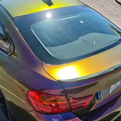 Gloss Metallic Chameleon Yellow Purple Car Vinyl Wrap PET review ncw 02
