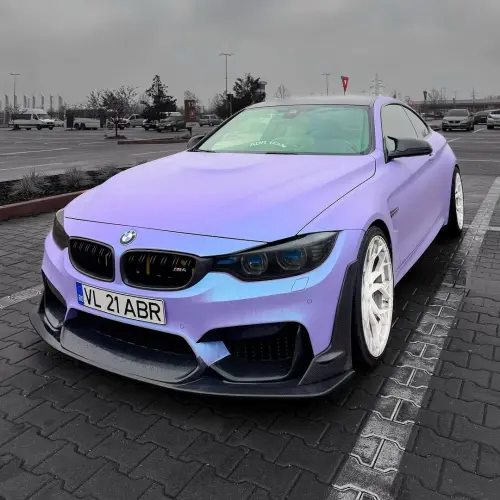 Matte Chameleon Glacial Frost Purple Car Vinyl Wrap PET review 