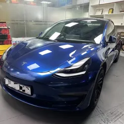 Gloss Indigo Blue Car Vinyl Wrap PET review Indigo