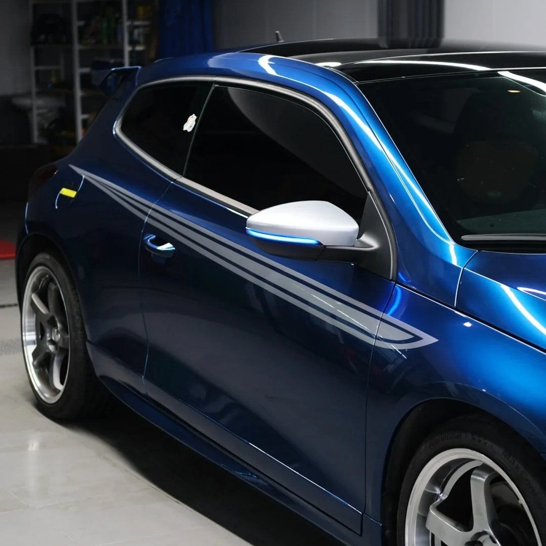 Gloss Indigo Blue Car Vinyl Wrap PET review Customer 03