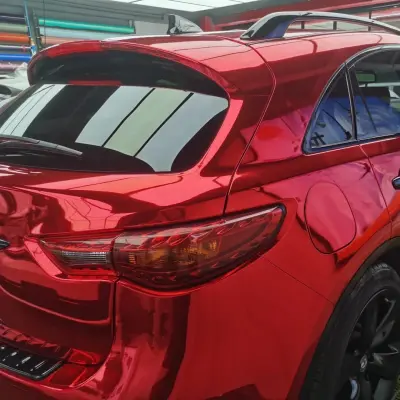 Gloss Mirror Chrome Red  Car Vinyl Wrap review Mirror 02