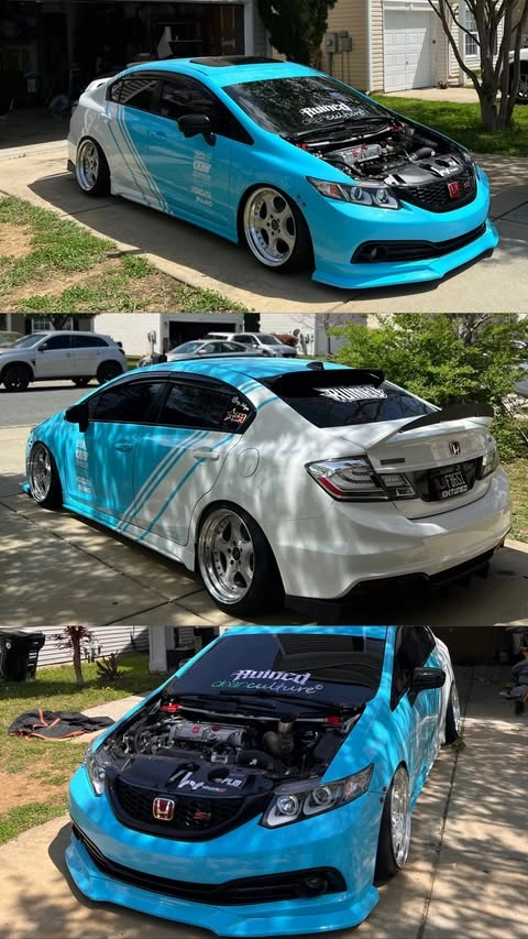 Gloss Light Sky Blue Car Vinyl Wrap PET review 