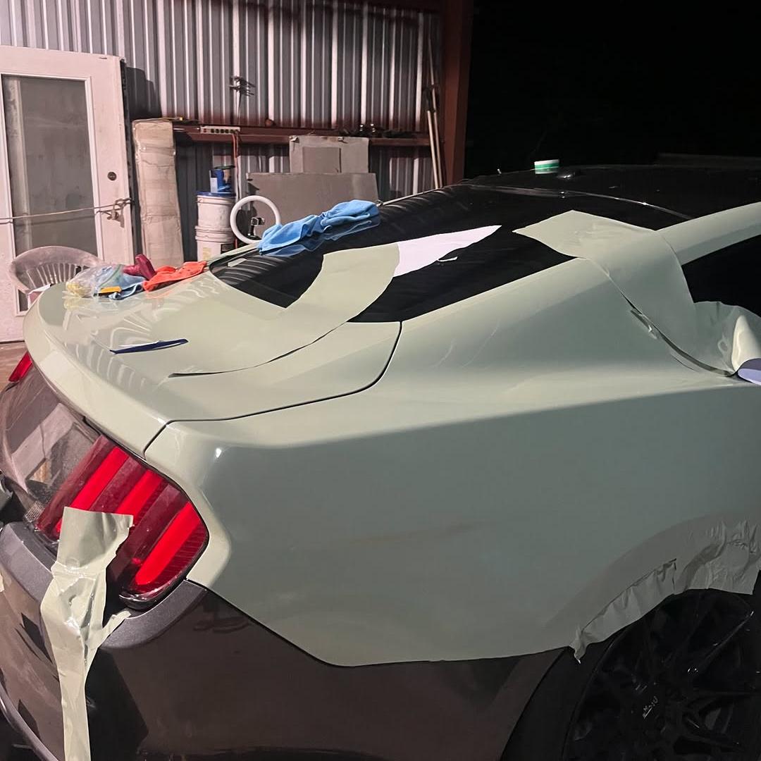 Gloss Light Khaki Green Car Vinyl Wrap PET review 5ohbrat 00