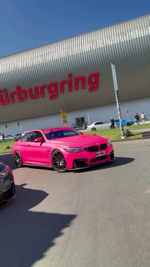 Ultimate Flat Fluorescent Pink Car Vinyl Wrap  review aneta_f82_comp