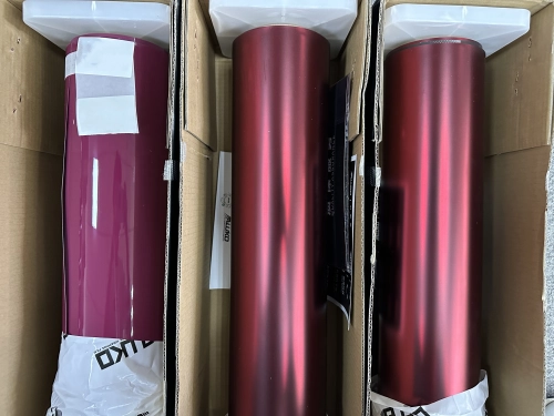 Satin Chrome Metallic Romanee Red Vinyl Wrap | Romania Red Wrap PET review 