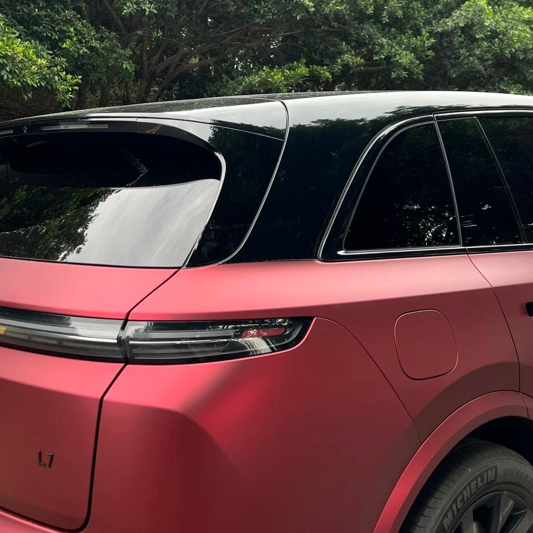 Satin Chrome Metallic Romanee Red Car Vinyl Wrap  review Romance 01