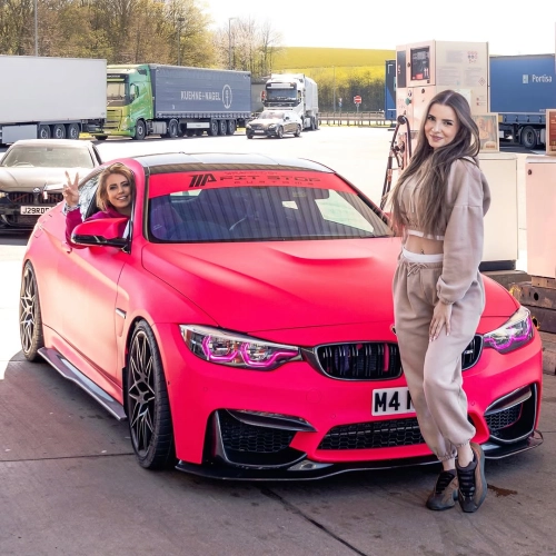 Ultimate Flat Fluorescent Pink Car Vinyl Wrap PET review 