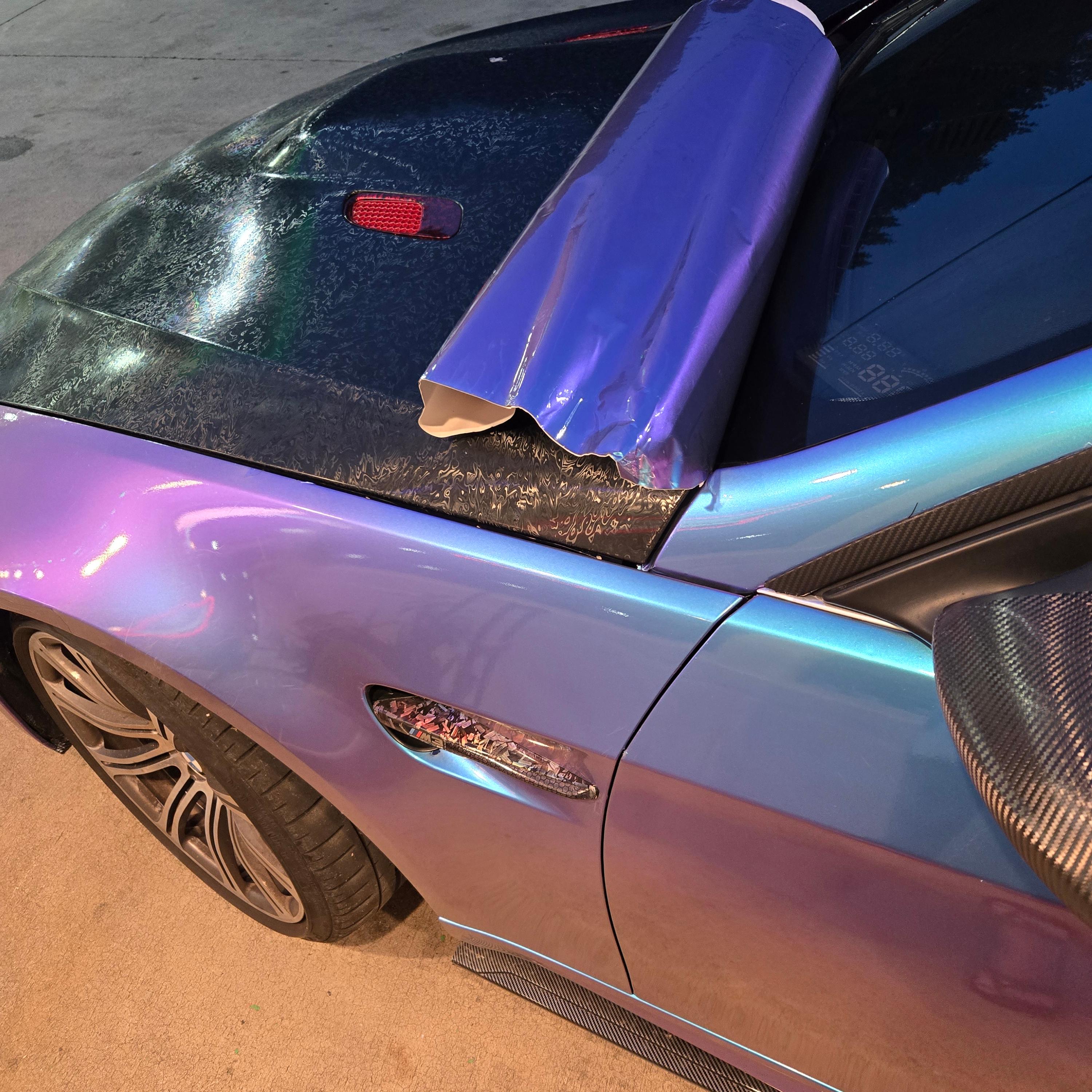 Gloss Chameleon Blue Purple Car Vinyl Wrap review Kq 01