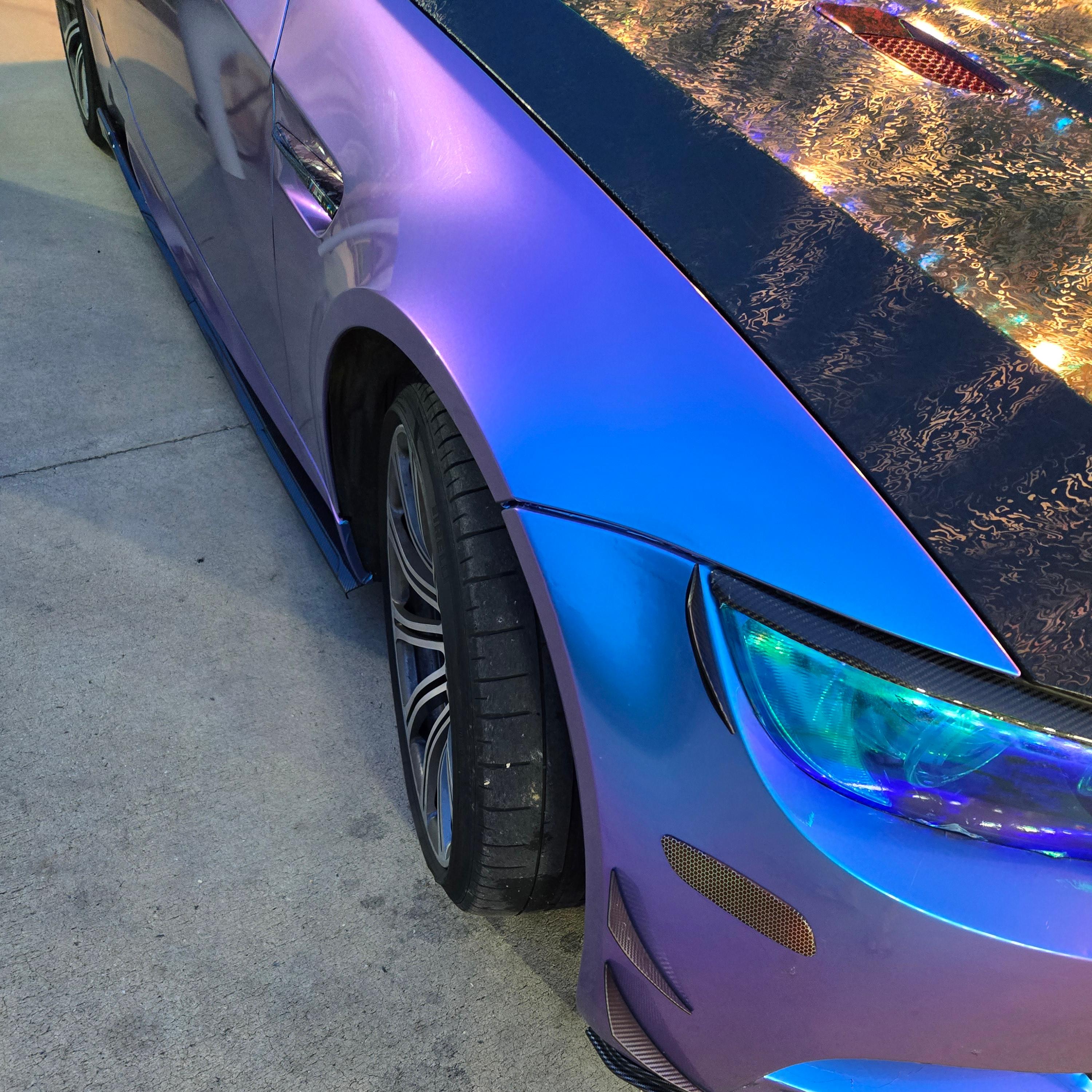 Gloss Chameleon Blue Purple Car Vinyl Wrap review Kq 03