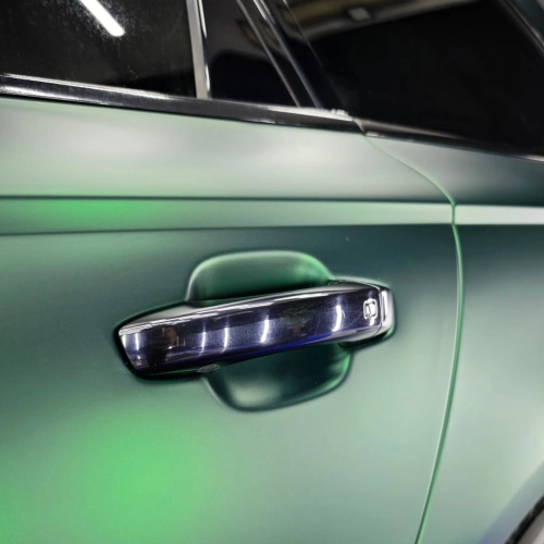 Matte Metallic Chrome Venom Green Car Vinyl Wrap PET review 