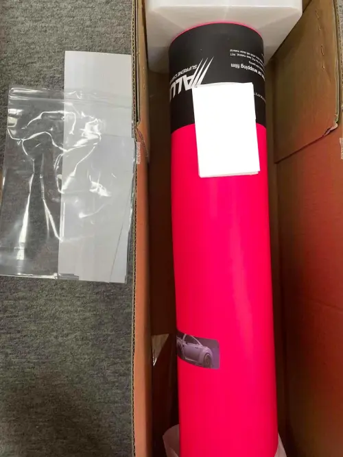Ultimate Flat Fluorescent Pink Car Vinyl Wrap PET review 
