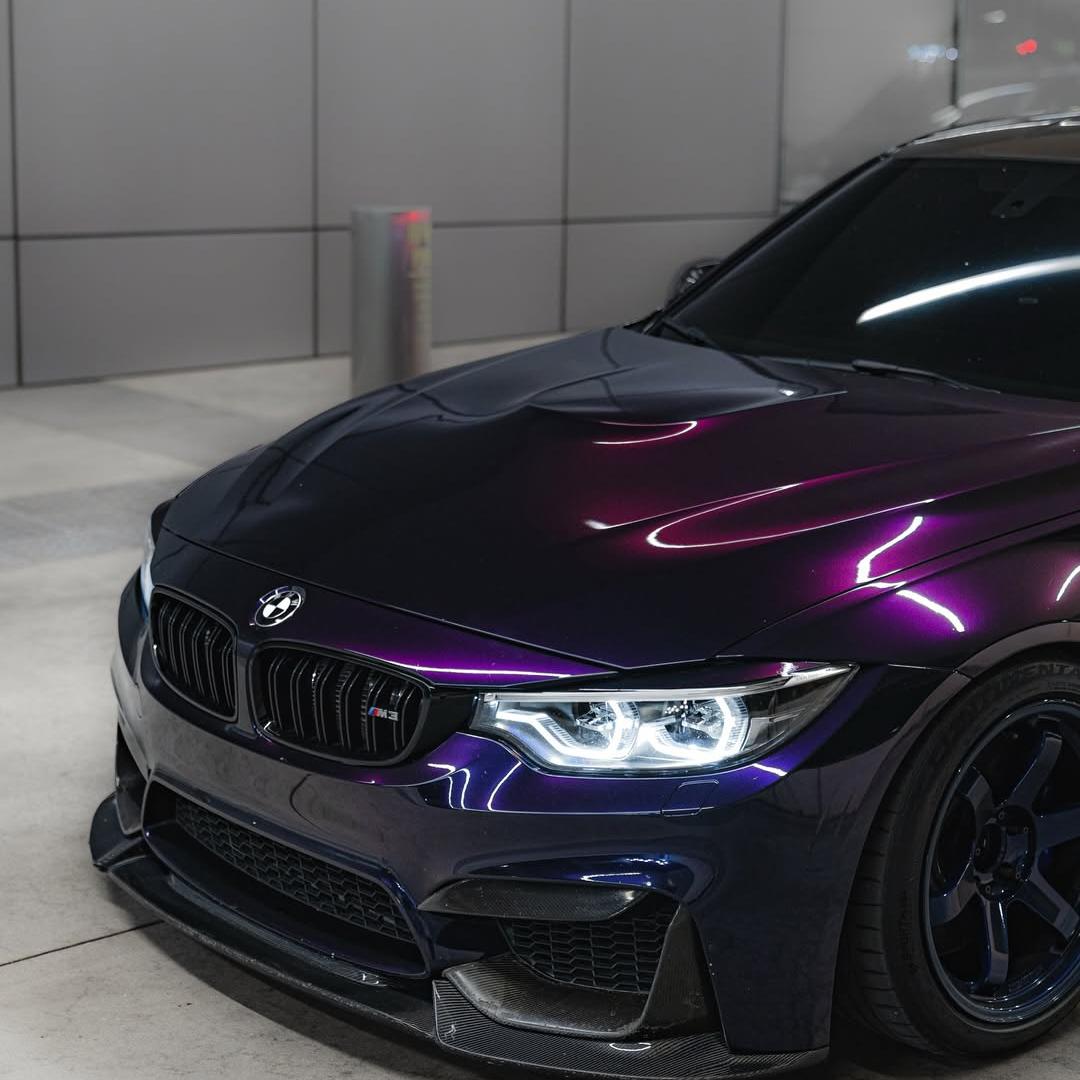 Gloss Metallic Ghost Midnight Purple Car Vinyl Wrap PET review gain 01