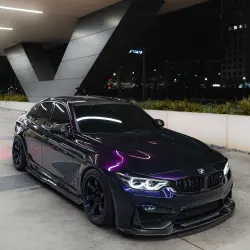 Gloss Metallic Ghost Midnight Purple Car Vinyl Wrap PET review gain 03