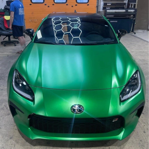 Matte Metallic Satin Flame Green Car Vinyl Wrap  review 