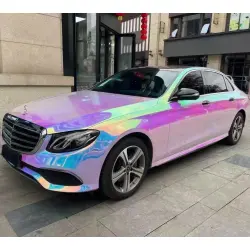 Gloss Rainbow Holographic Chrome White Car Vinyl Wrap review Whitefox