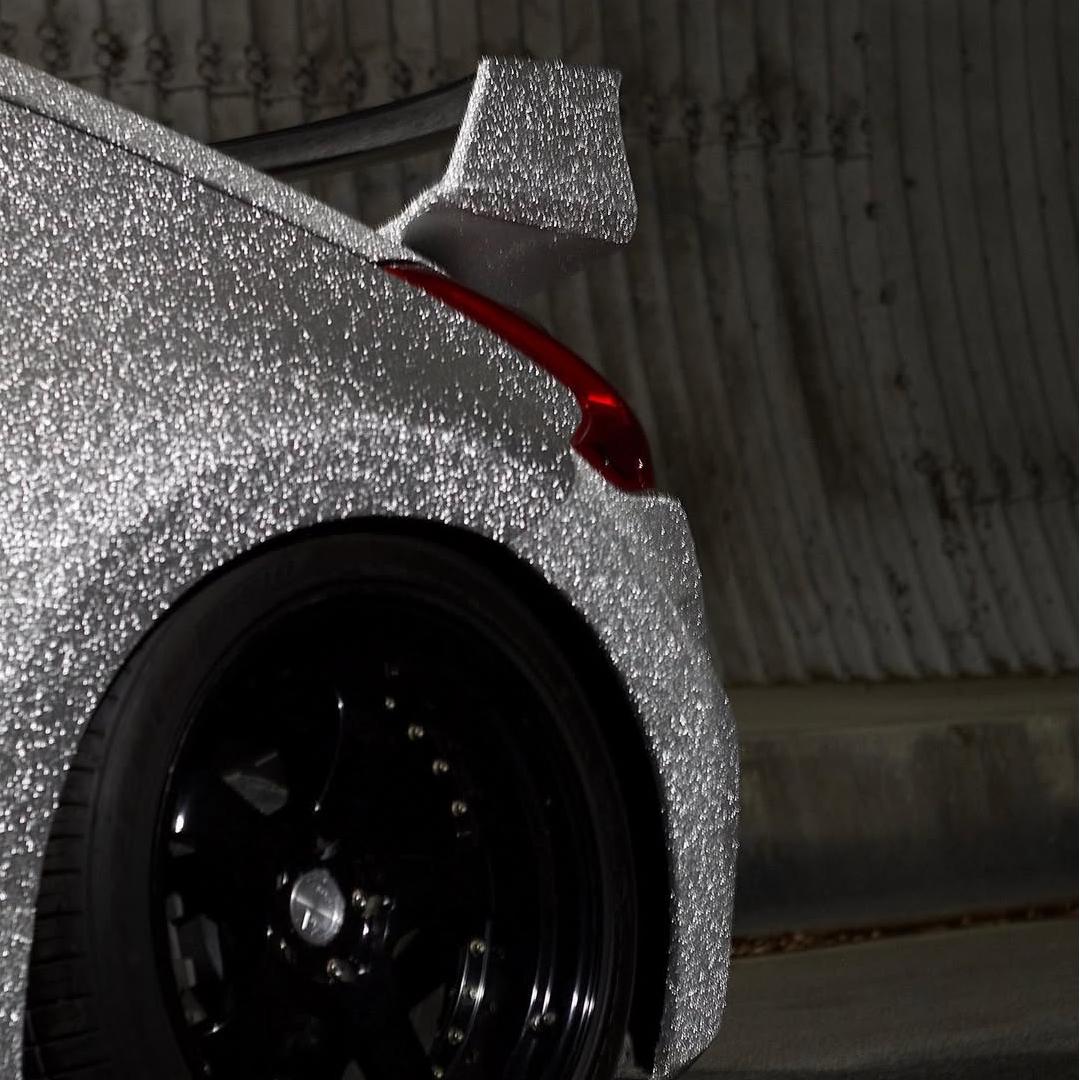Matte Diamond Glitter Silver Car Vinyl Wrap review z34queen 00