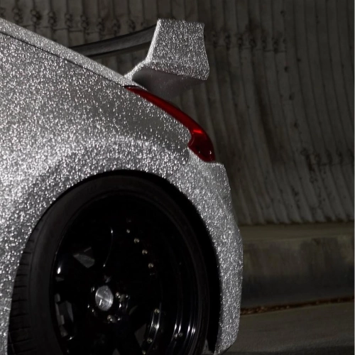 Matte Diamond Glitter Silver Car Vinyl Wrap reviewed by