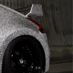 Matte Diamond Glitter Silver Car Vinyl Wrap review z34queen 01