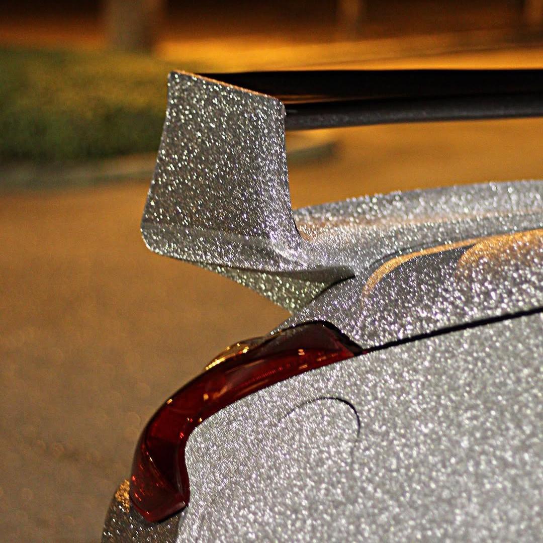 Matte Diamond Glitter Silver Car Vinyl Wrap review z34queen 01