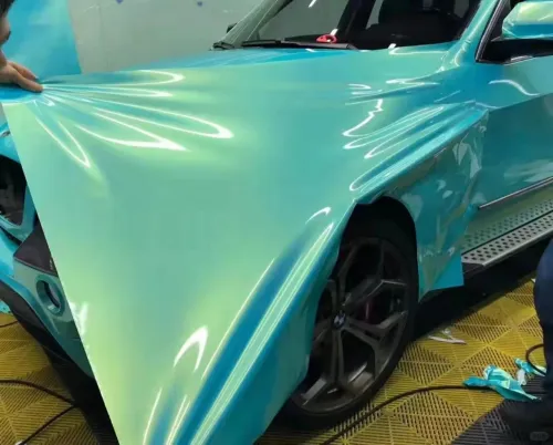 Gloss Metallic Neon Ice Blue Car Vinyl Wrap review 