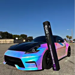 Gloss Rainbow Holographic Chrome White Car Vinyl Wrap review z34queen 04