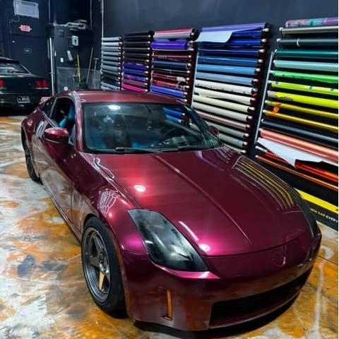 Gloss Metallic Rubellite Purple Car Vinyl Wrap PET  review 
