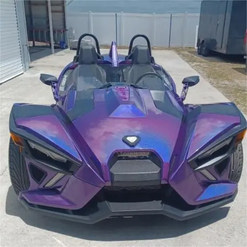 Gloss Metallic Rainbow Laser Dark Purple Car Vinyl Wrap  review 