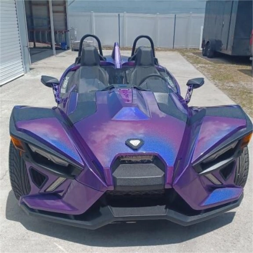 Gloss Metallic Rainbow Laser Dark Purple Car Vinyl Wrap  reviewed by