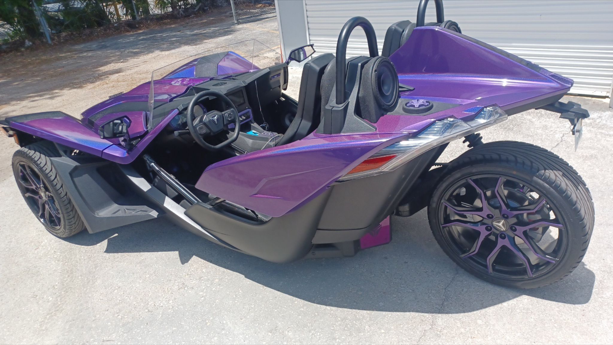 Gloss Metallic Rainbow Laser Dark Purple Car Vinyl Wrap  review CHAIR 02