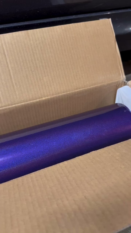 Gloss Metallic Rainbow Laser Dark Purple Car Vinyl Wrap  review 