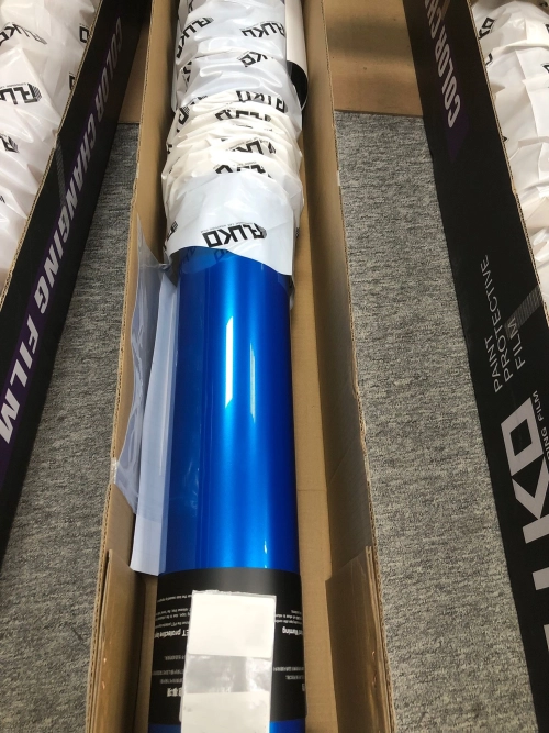 Gloss Metallic Jazz Blue Car Vinyl Wrap PET review 