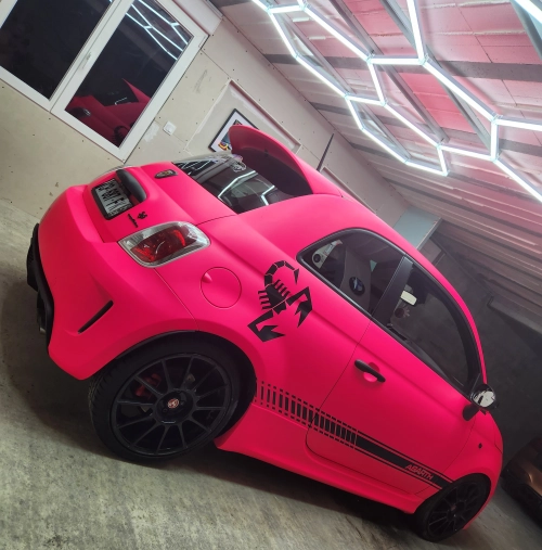 Ultimate Flat Fluorescent Pink Car Vinyl Wrap PET review 