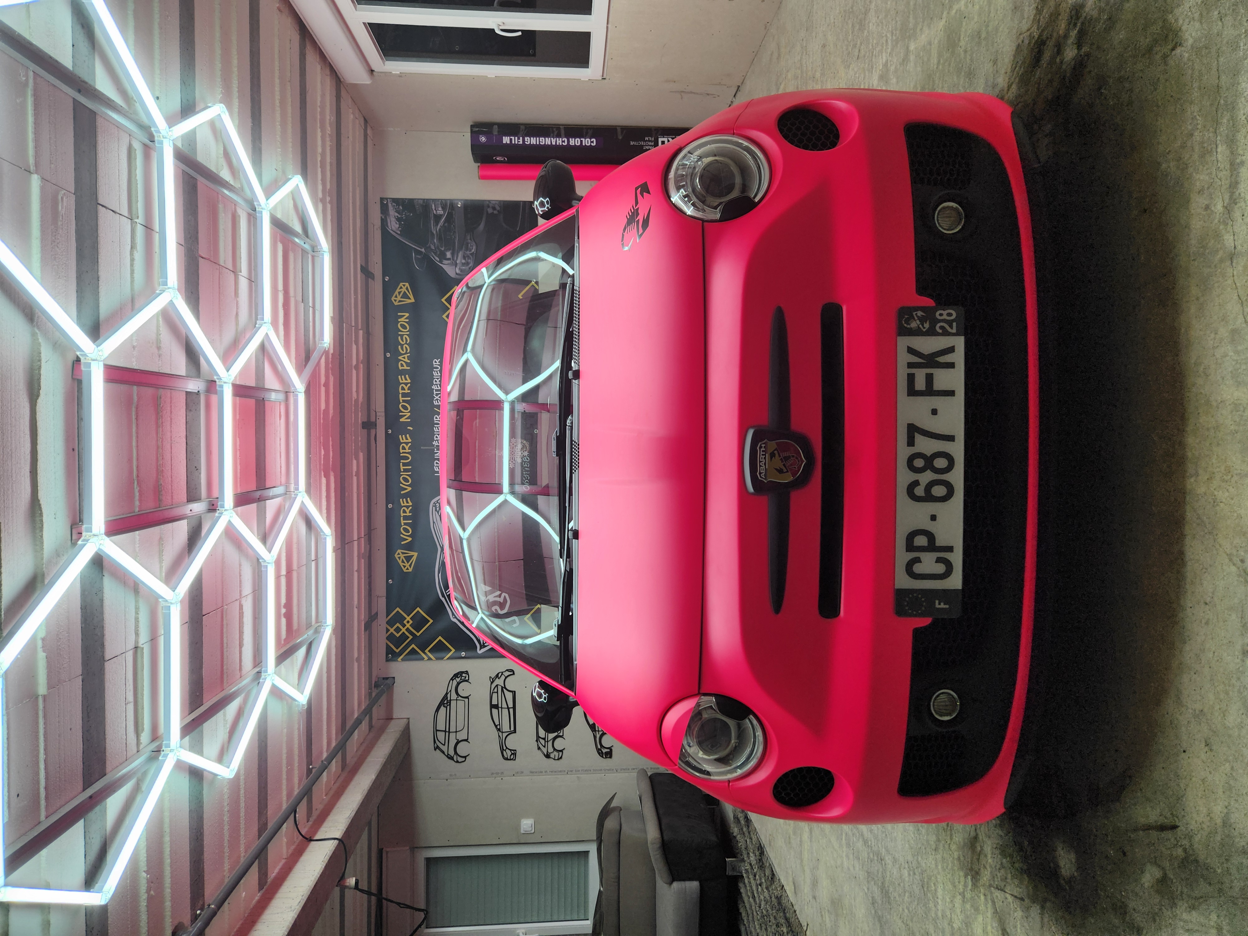 Ultimate Flat Fluorescent Pink Car Vinyl Wrap PET review Rcdetailing 01