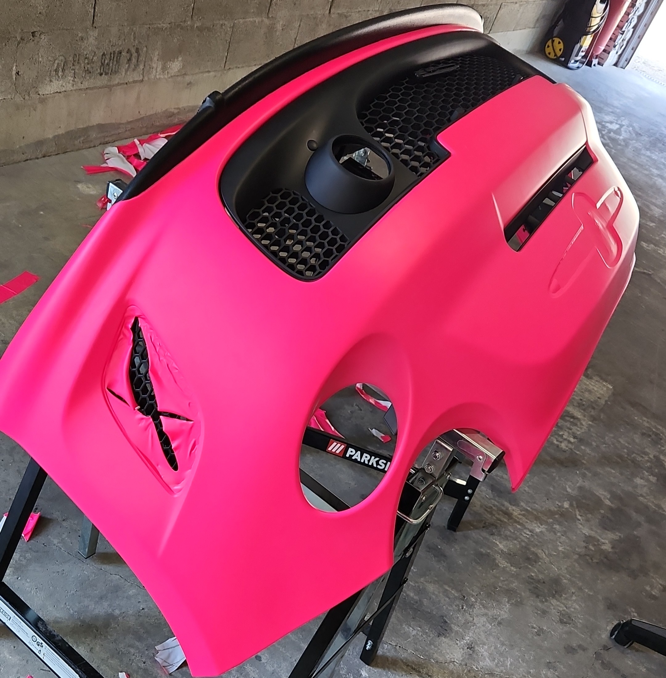 Ultimate Flat Fluorescent Pink Car Vinyl Wrap PET review Rcdetailing 05