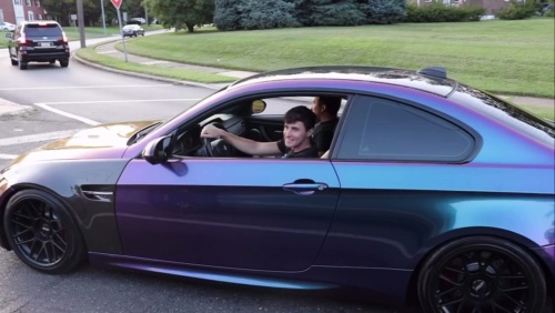 Gloss Metallic Chameleon Purple Blue Car Vinyl Wrap PET review 