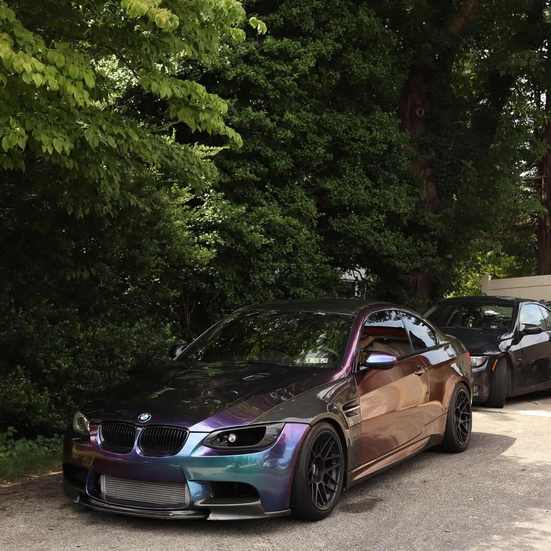 Gloss Metallic Chameleon Purple Blue Car Vinyl Wrap PET review m3dominic 01