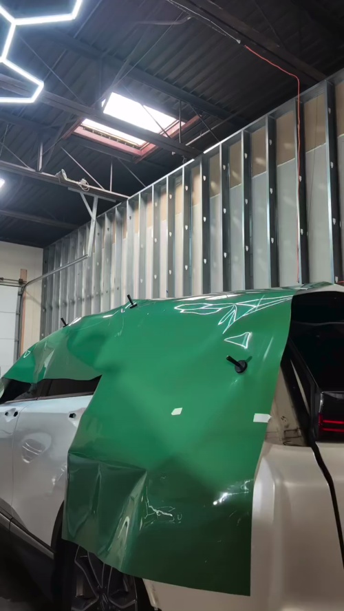 Gloss Porsche Weng Green Car Vinyl Wrap PET  review 