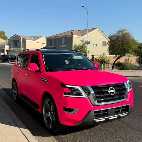 Ultimate Flat Fluorescent Pink Car Vinyl Wrap PET review 
