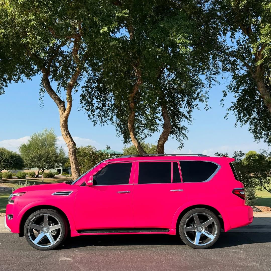 Ultimate Flat Fluorescent Pink Car Vinyl Wrap PET review monchiwraps 02