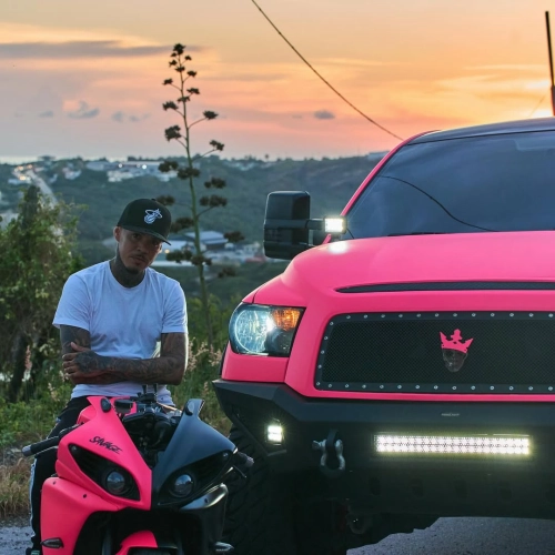 Ultimate Flat Fluorescent Pink Car Vinyl Wrap PET review 